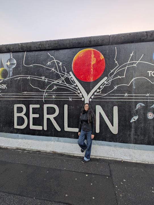 Lekshmi at the East Side Gallery, Berlin